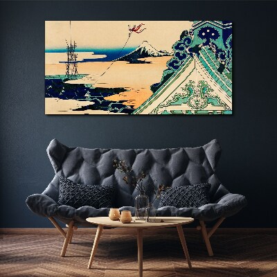 Obraz Canvas Zimná krajina s šarkanom