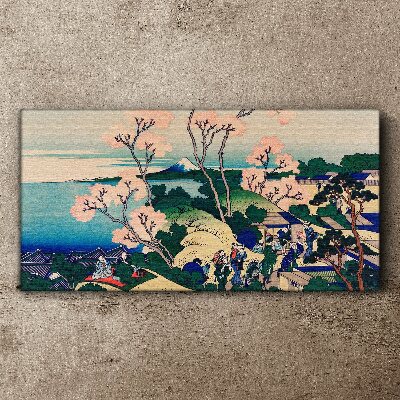 Obraz Canvas Jarná krajina s horou Fuji