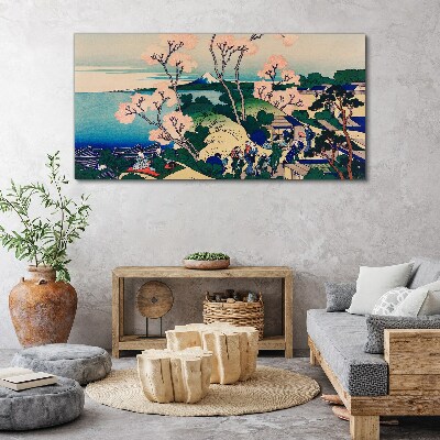 Obraz Canvas Jarná krajina s horou Fuji