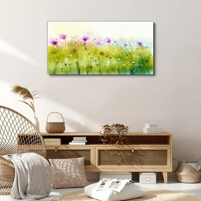 Obraz canvas Kvetinová krajina v pastelových odtieňoch