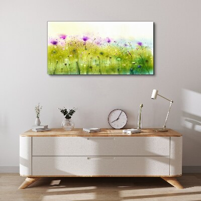 Obraz canvas Kvetinová krajina v pastelových odtieňoch