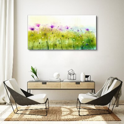 Obraz canvas Kvetinová krajina v pastelových odtieňoch