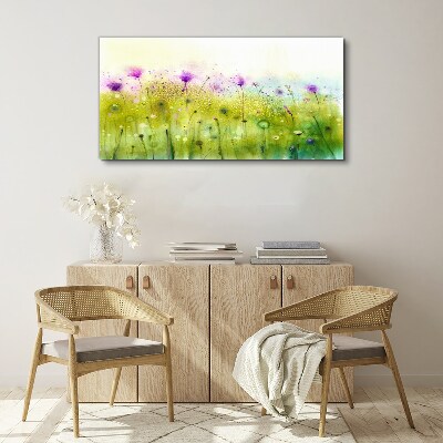 Obraz canvas Kvetinová krajina v pastelových odtieňoch