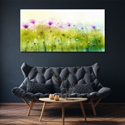 Obraz canvas Kvetinová krajina v pastelových odtieňoch