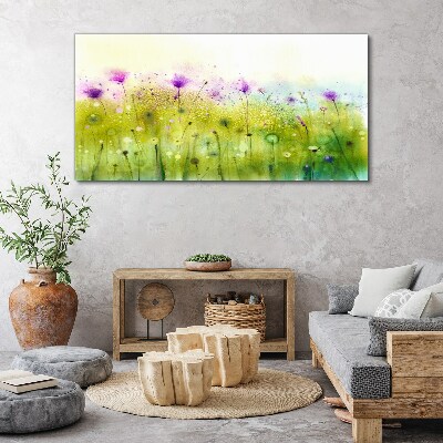 Obraz canvas Kvetinová krajina v pastelových odtieňoch
