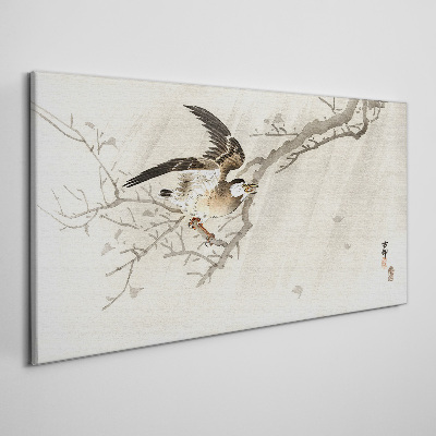 Obraz Canvas Vták na konári