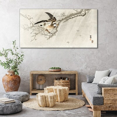 Obraz Canvas Vták na konári
