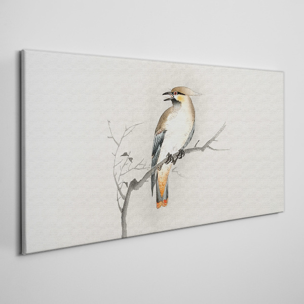 Obraz Canvas Spievajúci vták na konári