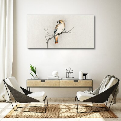 Obraz Canvas Spievajúci vták na konári