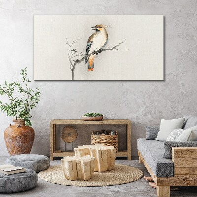Obraz Canvas Spievajúci vták na konári