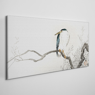 Obraz Canvas Vták na konári v jemnej krajine