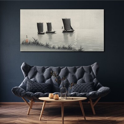 Obraz Canvas Morské lodi vodné obloha