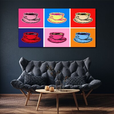 Obraz canvas Abstrakcia šálok kávy nápoje