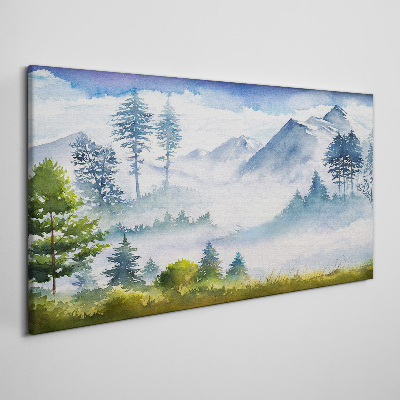 Obraz canvas Krajina hory stromov