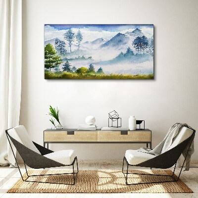 Obraz canvas Horská krajina v rannej hmle