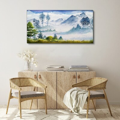 Obraz canvas Horská krajina v rannej hmle