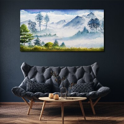 Obraz canvas Horská krajina v rannej hmle