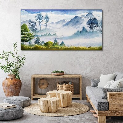 Obraz canvas Horská krajina v rannej hmle