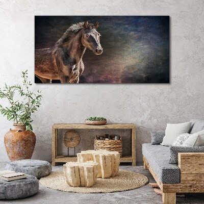 Obraz canvas Portrét koňa na abstraktnom pozadí