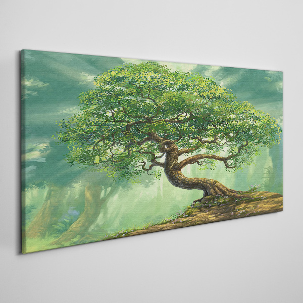 Obraz canvas Zelený kútik s čarovným stromom