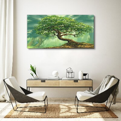Obraz canvas Zelený kútik s čarovným stromom