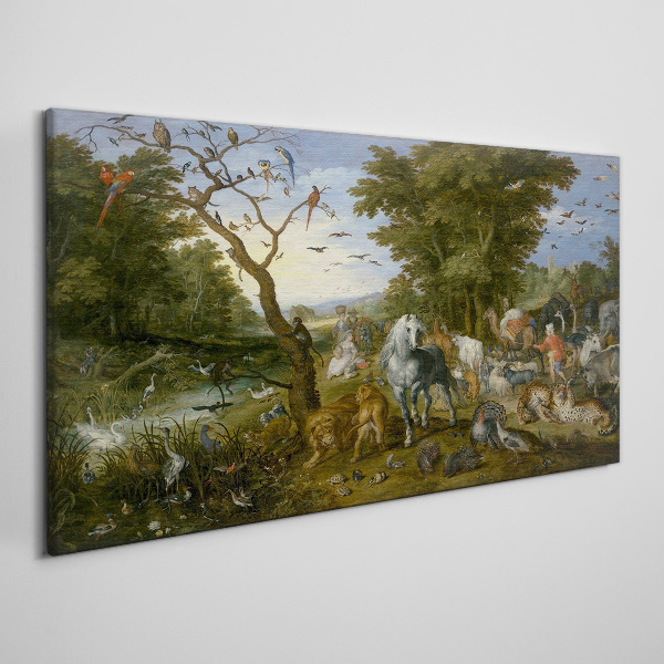 Obraz canvas Rajská krajina s faunou a flórou