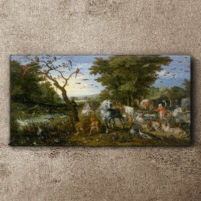 Obraz canvas Rajská krajina s faunou a flórou