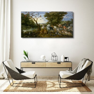 Obraz canvas Rajská krajina s faunou a flórou
