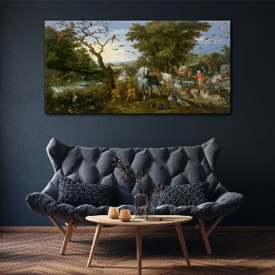 Obraz canvas Rajská krajina s faunou a flórou