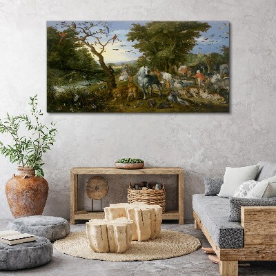 Obraz canvas Rajská krajina s faunou a flórou