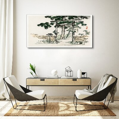 Obraz Canvas Brána Torii v pokojnej krajine