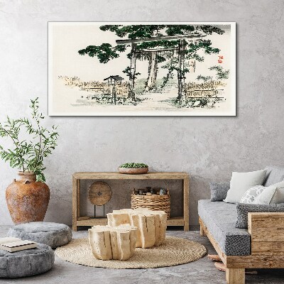 Obraz Canvas Brána Torii v pokojnej krajine