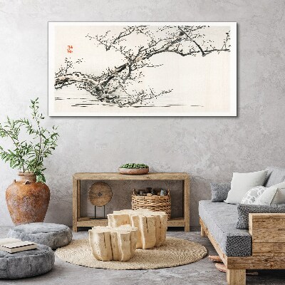 Obraz Canvas Kvitnúca vetva v japonskom štýle