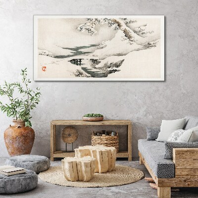 Obraz Canvas Zimné snehová rieka