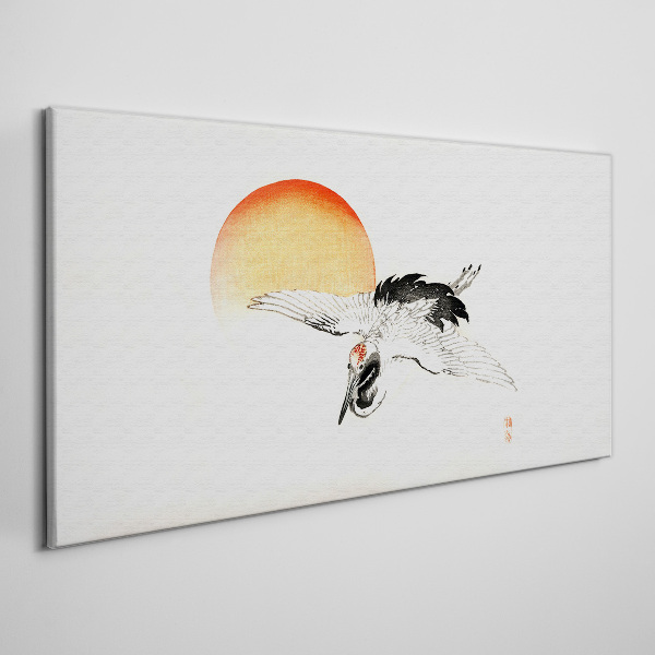 Obraz Canvas Zlatý úsvit so žeriavom