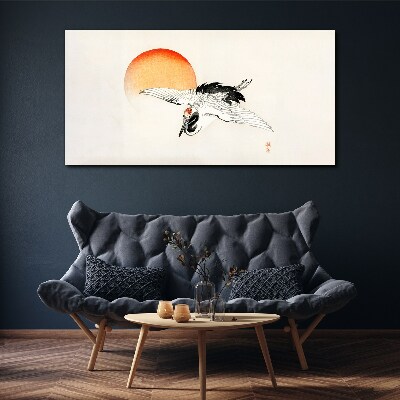 Obraz Canvas Zlatý úsvit so žeriavom