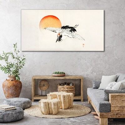Obraz Canvas Zlatý úsvit so žeriavom
