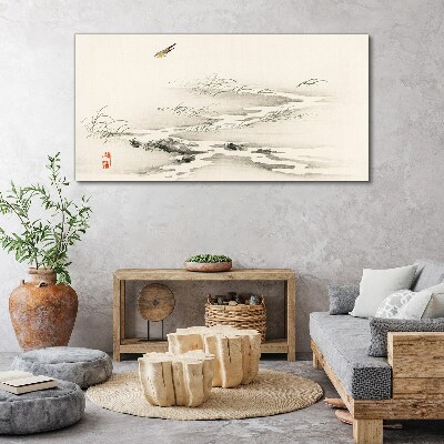 Obraz na plátne vták rieka
