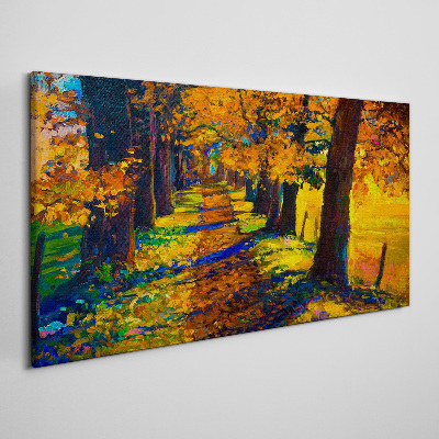 Obraz canvas Strom cesta listy jeseň