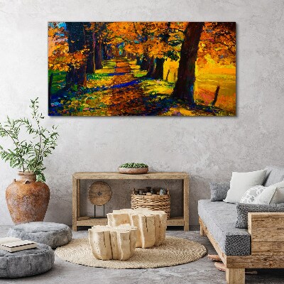 Obraz canvas Golden Avenue v jesennom slnku