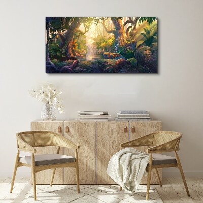 Obraz canvas Fantasy forest river kvety