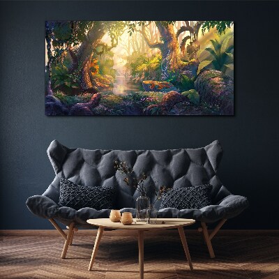 Obraz canvas Fantasy forest river kvety