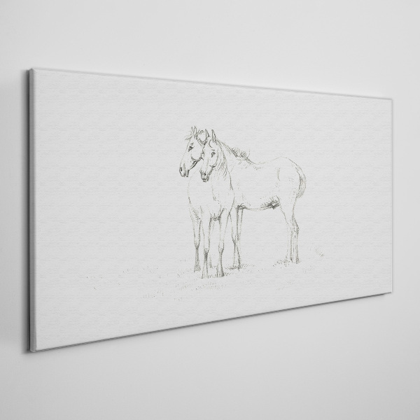 Obraz na plátne Kreslenie zvierat Kone