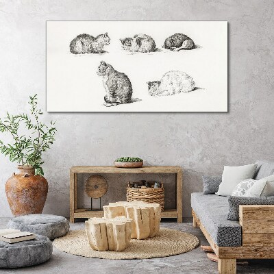 Obraz na plátne Kreslenie zvierat mačiek