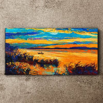 Obraz na plátne Vodné obloha západ slnka