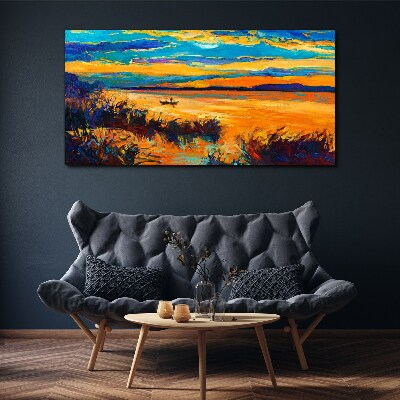 Obraz na plátne Vodné obloha západ slnka