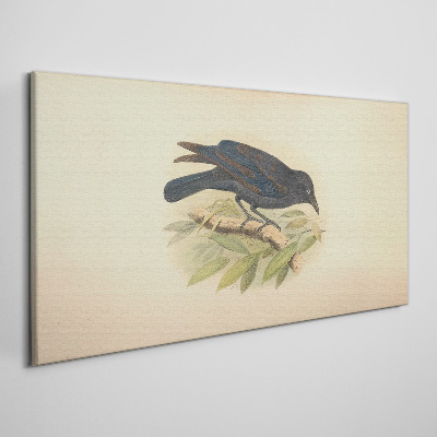 Obraz Canvas Čierny vták na konári