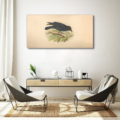 Obraz Canvas Čierny vták na konári