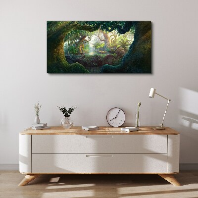 Obraz canvas Tajomný les plný života
