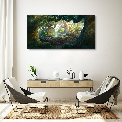 Obraz canvas Tajomný les plný života